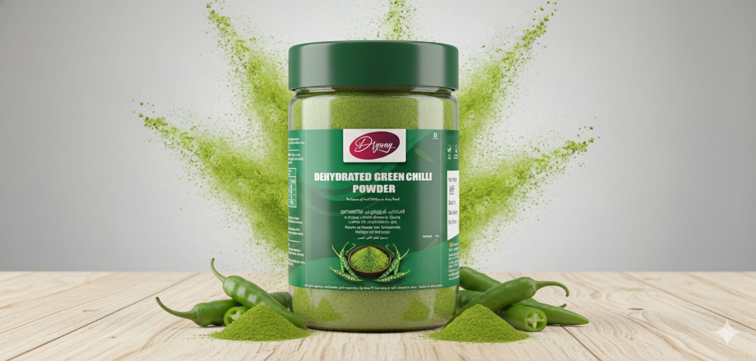 Dehydrated Green Chilli Powder – Fresh Heat, Natural Flavor 🌶️