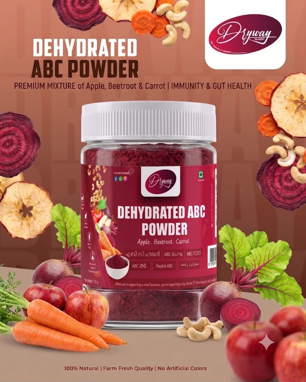 ABC (Apple, Beetroot & Carrot) Dehydrated Powder